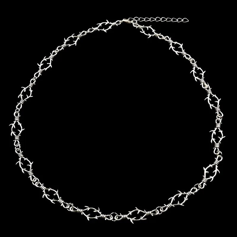 Midnight Barbed Wire Necklace Bold. Rebellious. Made for Halloween.