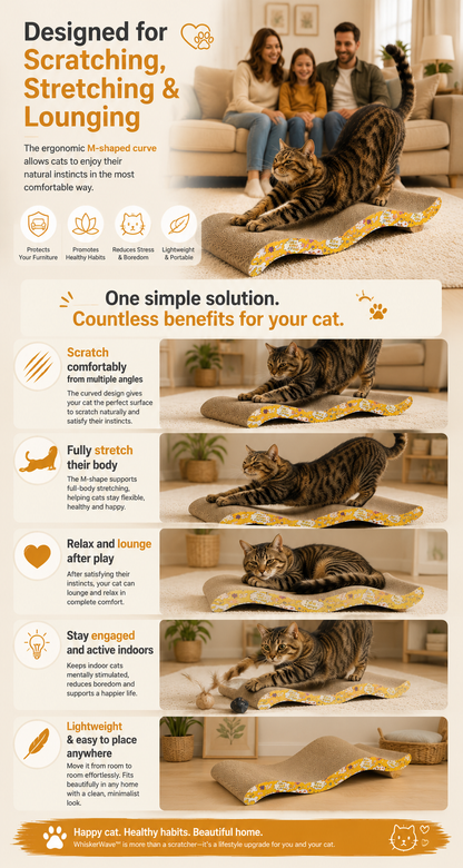 WhiskerWave  M-Form Feline Scratcher