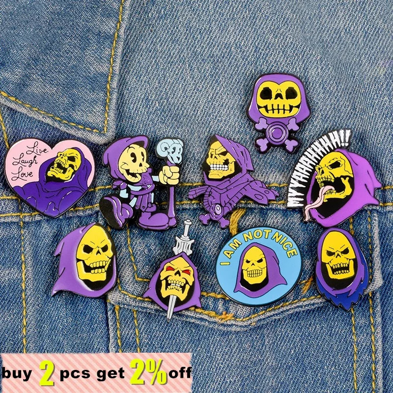 Skeletor Gothic Lapel Pin Bring a Little Villainy to Your Look.