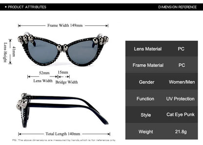 🔥 Skull Queen Statement Shades Own your dark side.