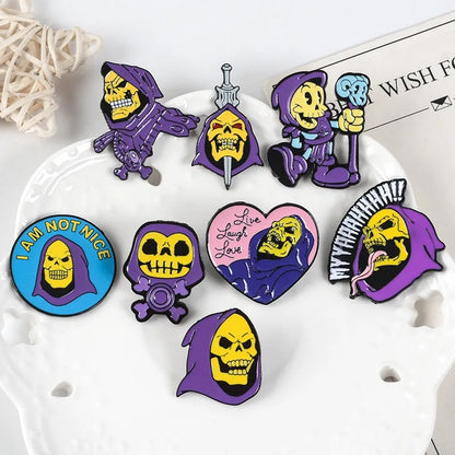 Skeletor Gothic Lapel Pin Bring a Little Villainy to Your Look.