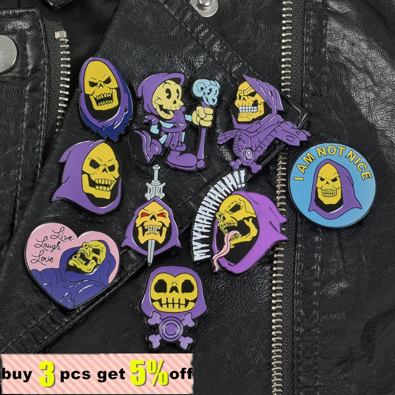 Skeletor Gothic Lapel Pin Bring a Little Villainy to Your Look.