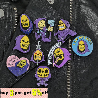 Skeletor Gothic Lapel Pin Bring a Little Villainy to Your Look.