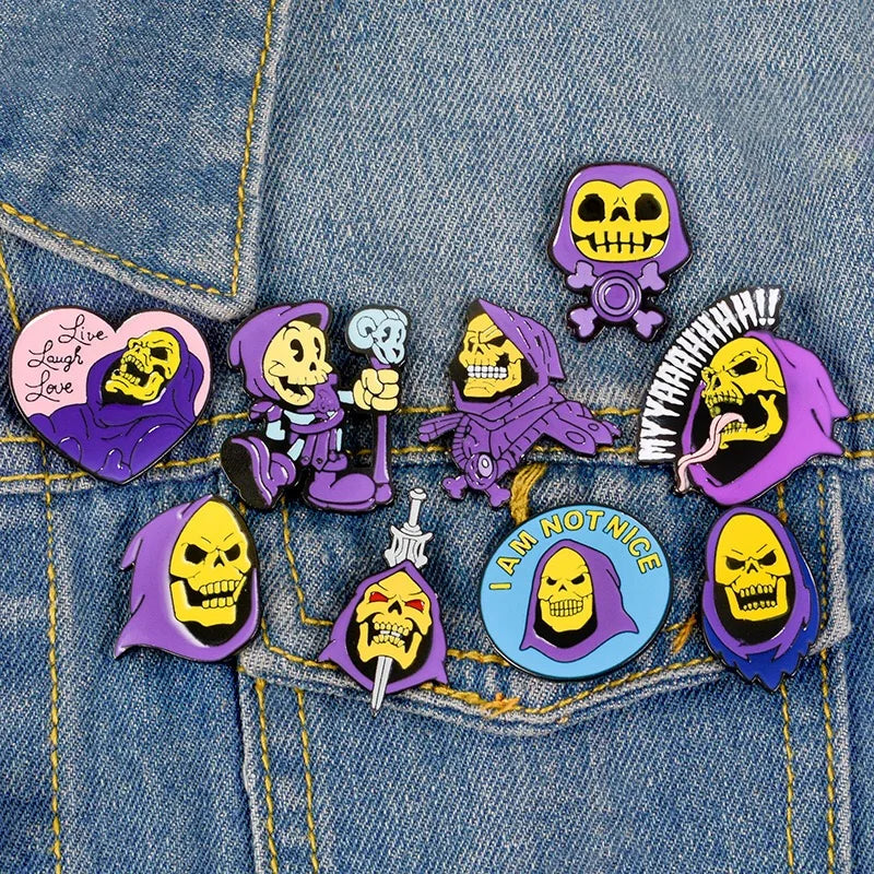 Skeletor Gothic Lapel Pin Bring a Little Villainy to Your Look.