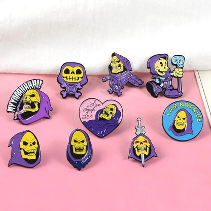 Skeletor Gothic Lapel Pin Bring a Little Villainy to Your Look.