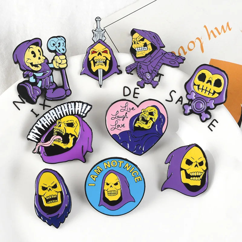 Skeletor Gothic Lapel Pin Bring a Little Villainy to Your Look.