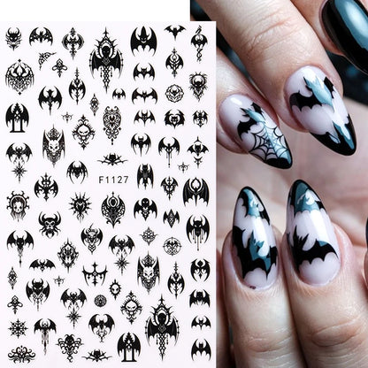 Gothic Halloween Nail Stickers Dark Details for a Hauntingly Beautiful Look.