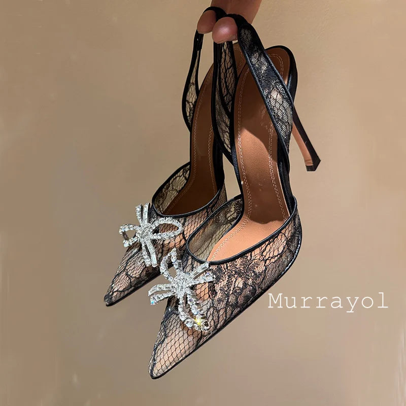 Aramnew Royal Spark Stilettos Sophisticated high heels with dazzling rhinestone detail for a timeless and feminine style.