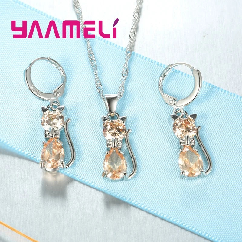 Moonlight Kitty Silver Set Where sweetness meets timeless silver brilliance.