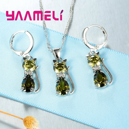 Moonlight Kitty Silver Set Where sweetness meets timeless silver brilliance.