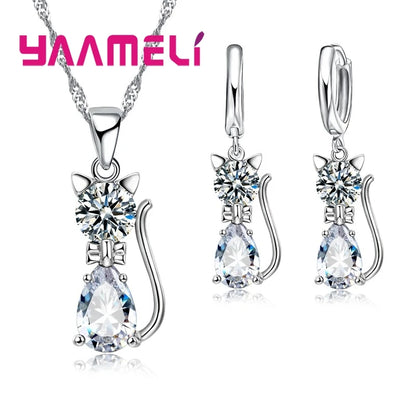 Moonlight Kitty Silver Set Where sweetness meets timeless silver brilliance.