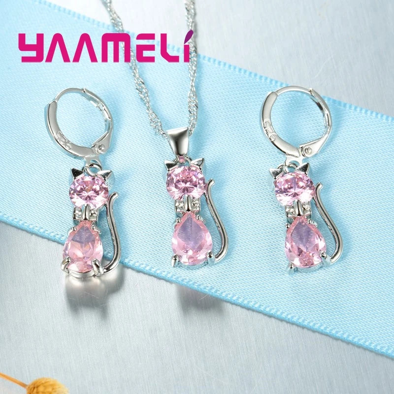 Moonlight Kitty Silver Set Where sweetness meets timeless silver brilliance.