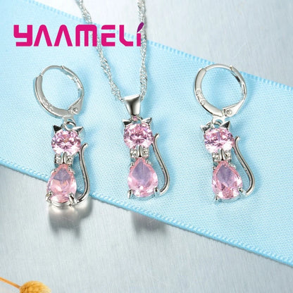 Moonlight Kitty Silver Set Where sweetness meets timeless silver brilliance.
