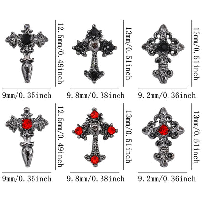 Gothic Cross Nail Charms Add a Dark Touch to Your Halloween Nails.