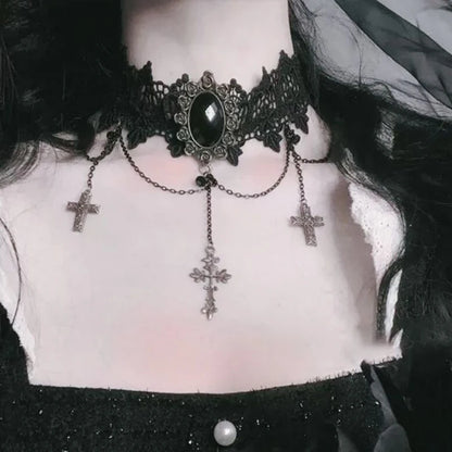Gothic Lace Halloween Choker Own the Night with Gothic Elegance.