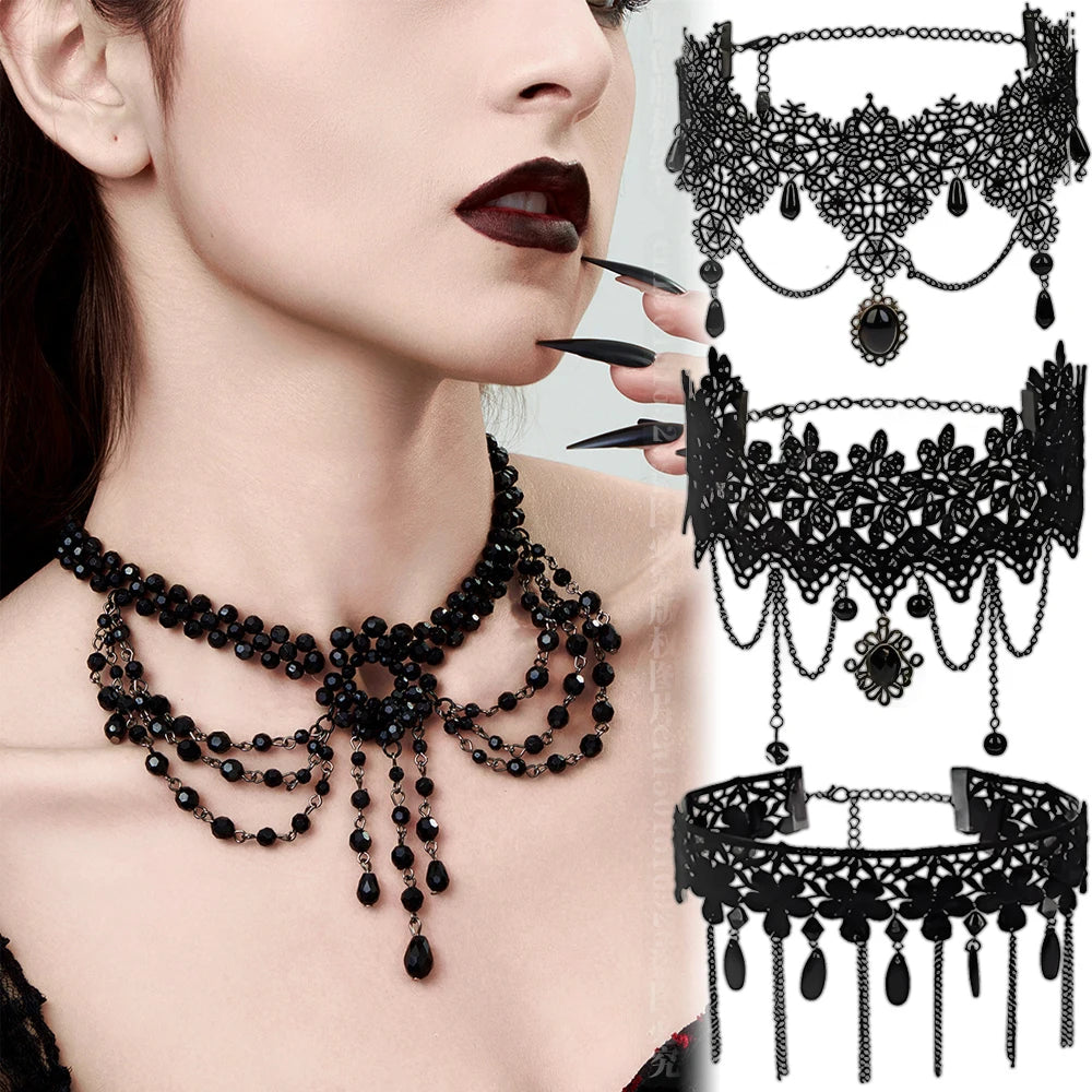 Gothic Lace Halloween Choker Own the Night with Gothic Elegance.