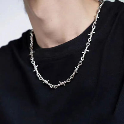 Midnight Barbed Wire Necklace Bold. Rebellious. Made for Halloween.