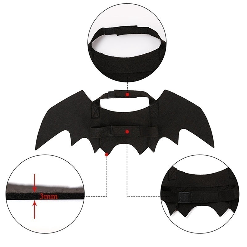 Fright Night Pet Black Bat Wings Wings Make Halloween Extra Cute & Spooky.