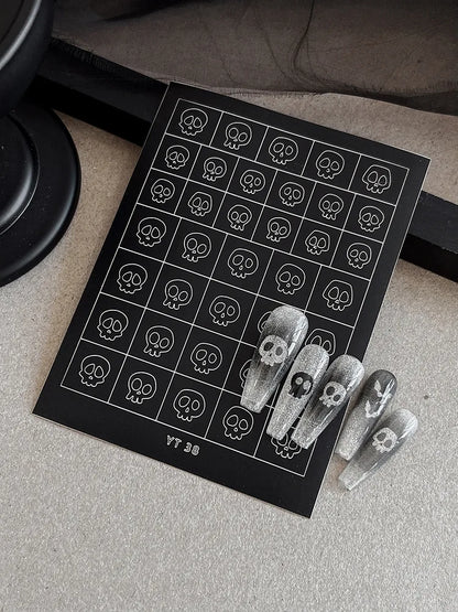 Spooky Skeleton Nail Stickers Give Your Nails a Wicked Halloween Twist.