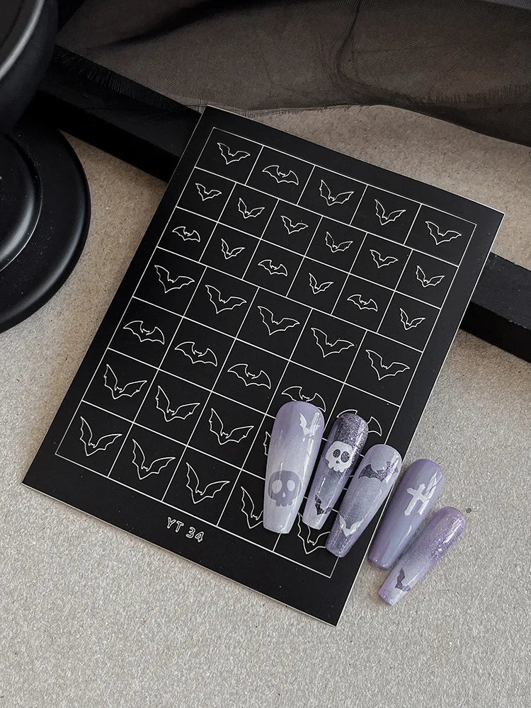 Spooky Skeleton Nail Stickers Give Your Nails a Wicked Halloween Twist.