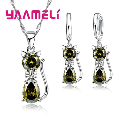Moonlight Kitty Silver Set Where sweetness meets timeless silver brilliance.