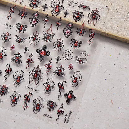 Spooky Skeleton Nail Stickers Give Your Nails a Wicked Halloween Twist.