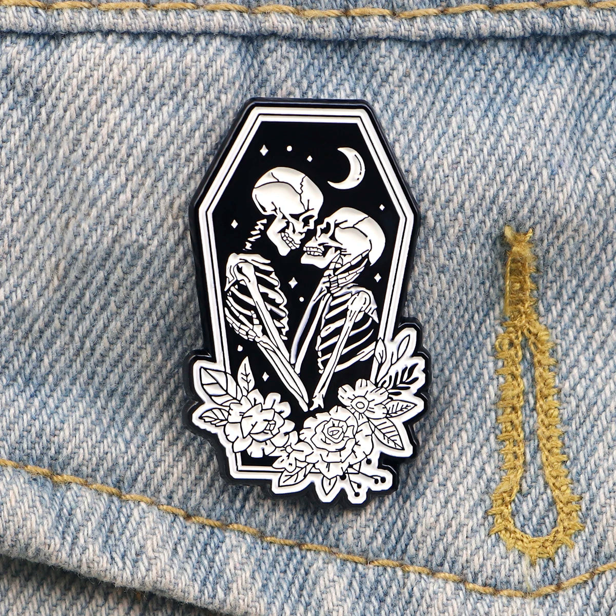 Skeleton Love Halloween Pin A Little Love with a Dark Twist.