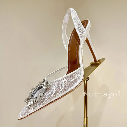 Aramnew Royal Spark Stilettos Sophisticated high heels with dazzling rhinestone detail for a timeless and feminine style.