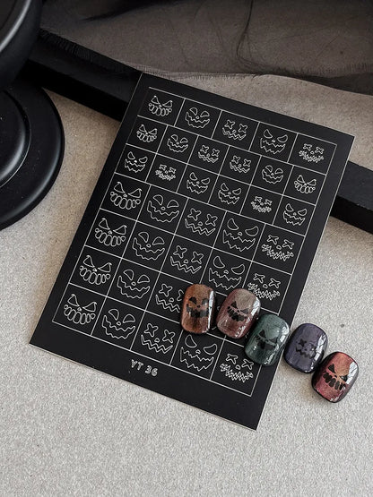 Spooky Skeleton Nail Stickers Give Your Nails a Wicked Halloween Twist.