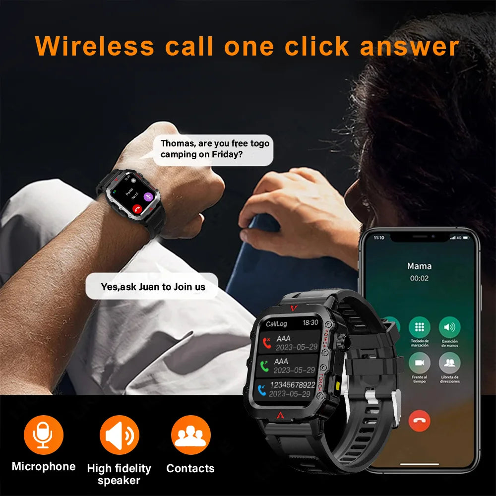Smartwatch LED Flashlight Bluetooth Fitness Tracker
