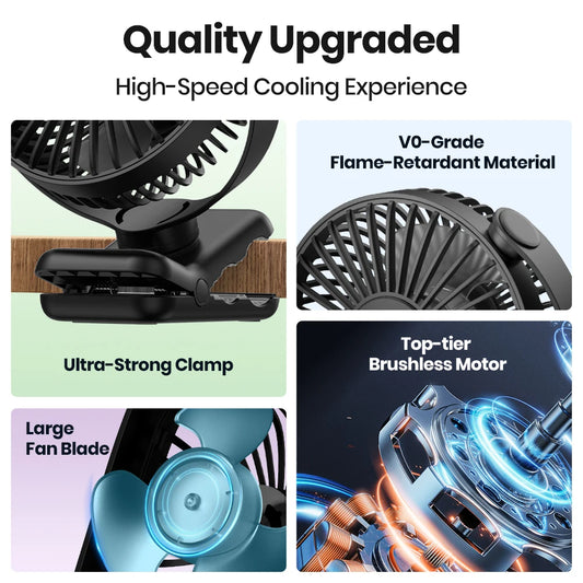 Aramnew ChillMate Portable Clip FanLightweight, quiet and built for everyday comfort.