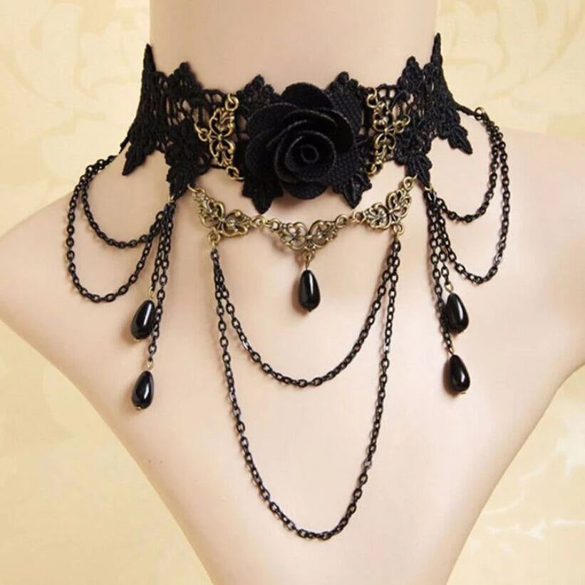 Gothic Lace Halloween Choker Own the Night with Gothic Elegance.