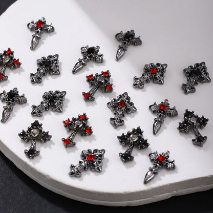 Gothic Cross Nail Charms Add a Dark Touch to Your Halloween Nails.