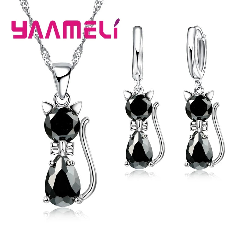 Moonlight Kitty Silver Set Where sweetness meets timeless silver brilliance.