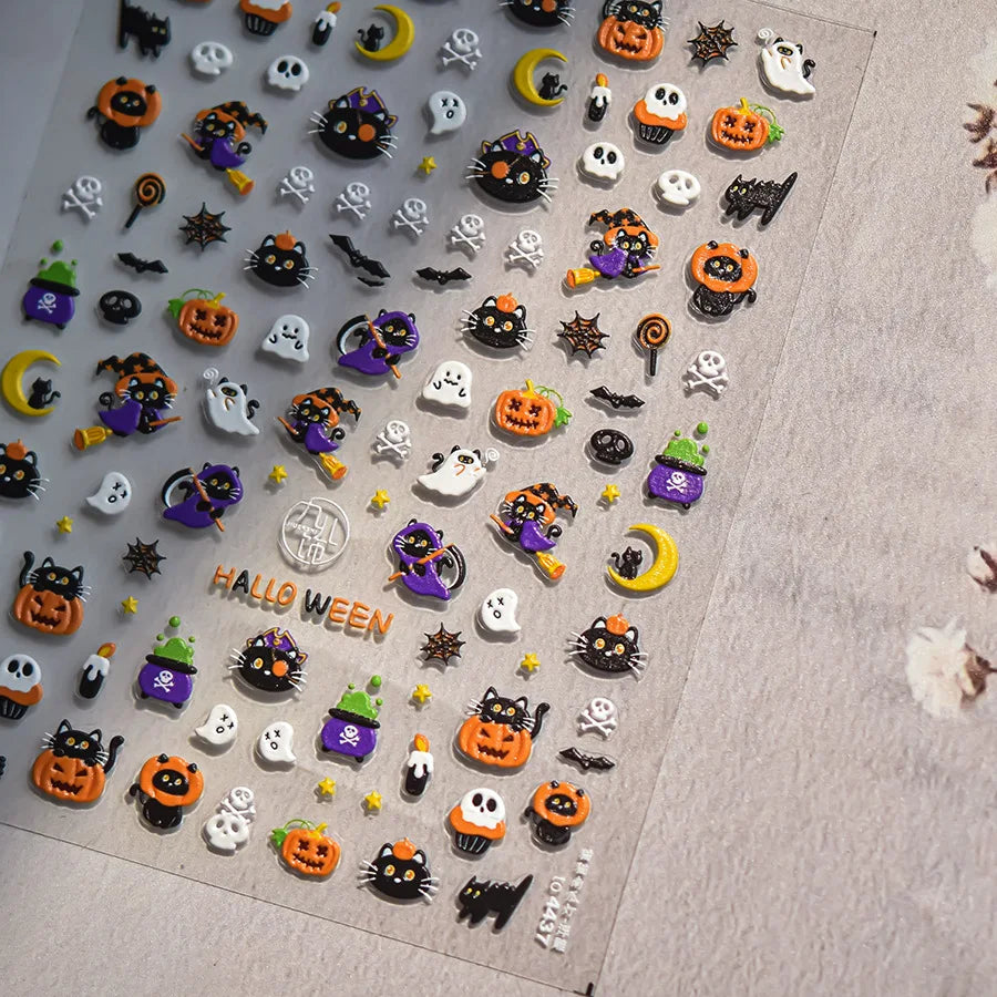 Spooky Skeleton Nail Stickers Give Your Nails a Wicked Halloween Twist.
