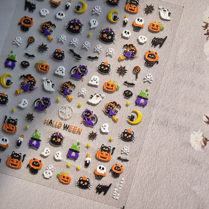 Spooky Skeleton Nail Stickers Give Your Nails a Wicked Halloween Twist.