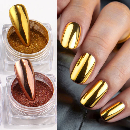 Platinum Prism Chrome Dust Collection Create bold, mirror-perfect nails at home.