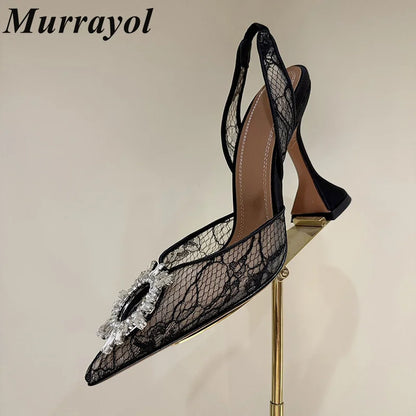 Aramnew Royal Spark Stilettos Sophisticated high heels with dazzling rhinestone detail for a timeless and feminine style.
