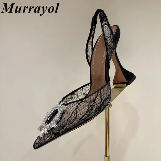 Aramnew Royal Spark Stilettos Sophisticated high heels with dazzling rhinestone detail for a timeless and feminine style.
