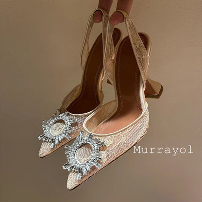 Aramnew Royal Spark Stilettos Sophisticated high heels with dazzling rhinestone detail for a timeless and feminine style.