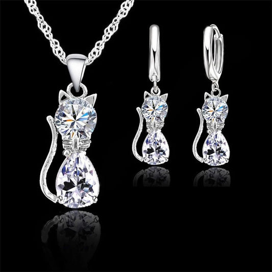 Moonlight Kitty Silver Set Where sweetness meets timeless silver brilliance.