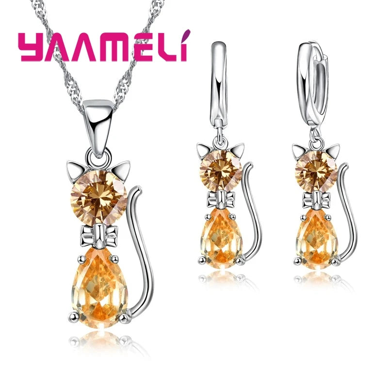 Moonlight Kitty Silver Set Where sweetness meets timeless silver brilliance.
