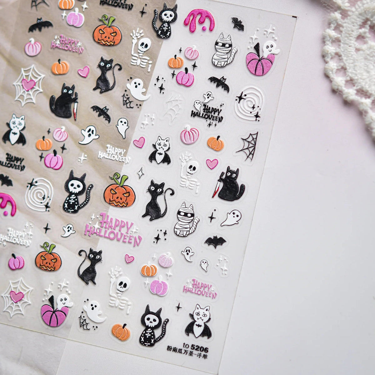 Spooky Skeleton Nail Stickers Give Your Nails a Wicked Halloween Twist.