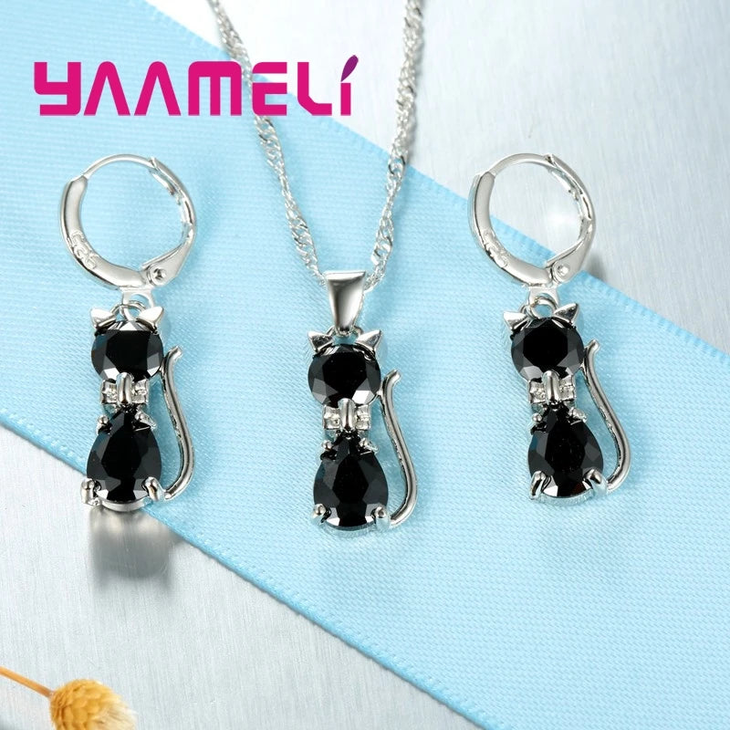 Moonlight Kitty Silver Set Where sweetness meets timeless silver brilliance.