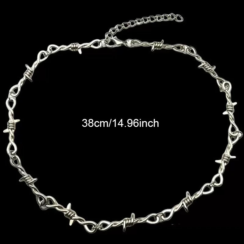 Midnight Barbed Wire Necklace Bold. Rebellious. Made for Halloween.
