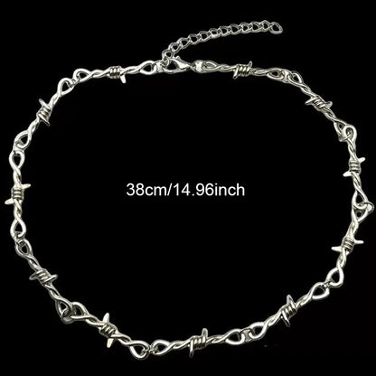 Midnight Barbed Wire Necklace Bold. Rebellious. Made for Halloween.