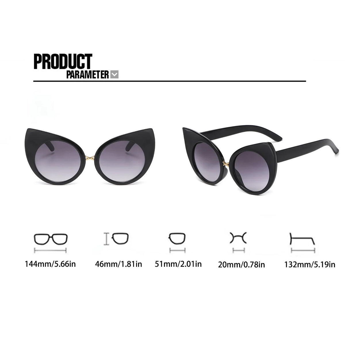 Gothic Cat Eye Halloween Shades Own the Night. Rule Halloween.