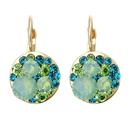 Golden Halo Crystal Drops Radiant elegance framed in 18K gold.