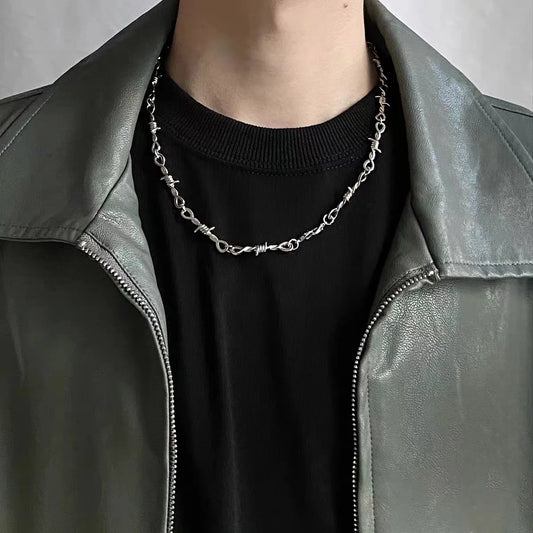 Midnight Barbed Wire Necklace Bold. Rebellious. Made for Halloween.