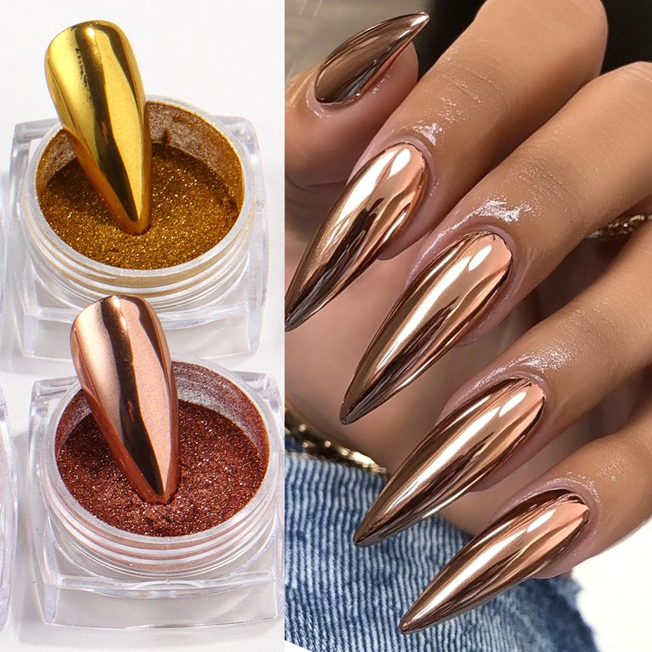 Platinum Prism Chrome Dust Collection Create bold, mirror-perfect nails at home.